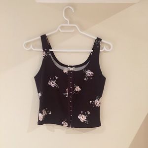 Floral body fitted crop top